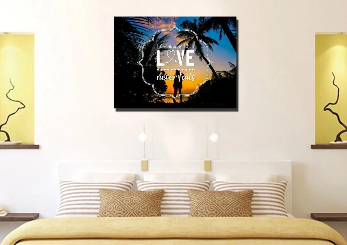 1 Corinthians 1318 Wall Art Canvas Print - Christian Canvas Wall Art