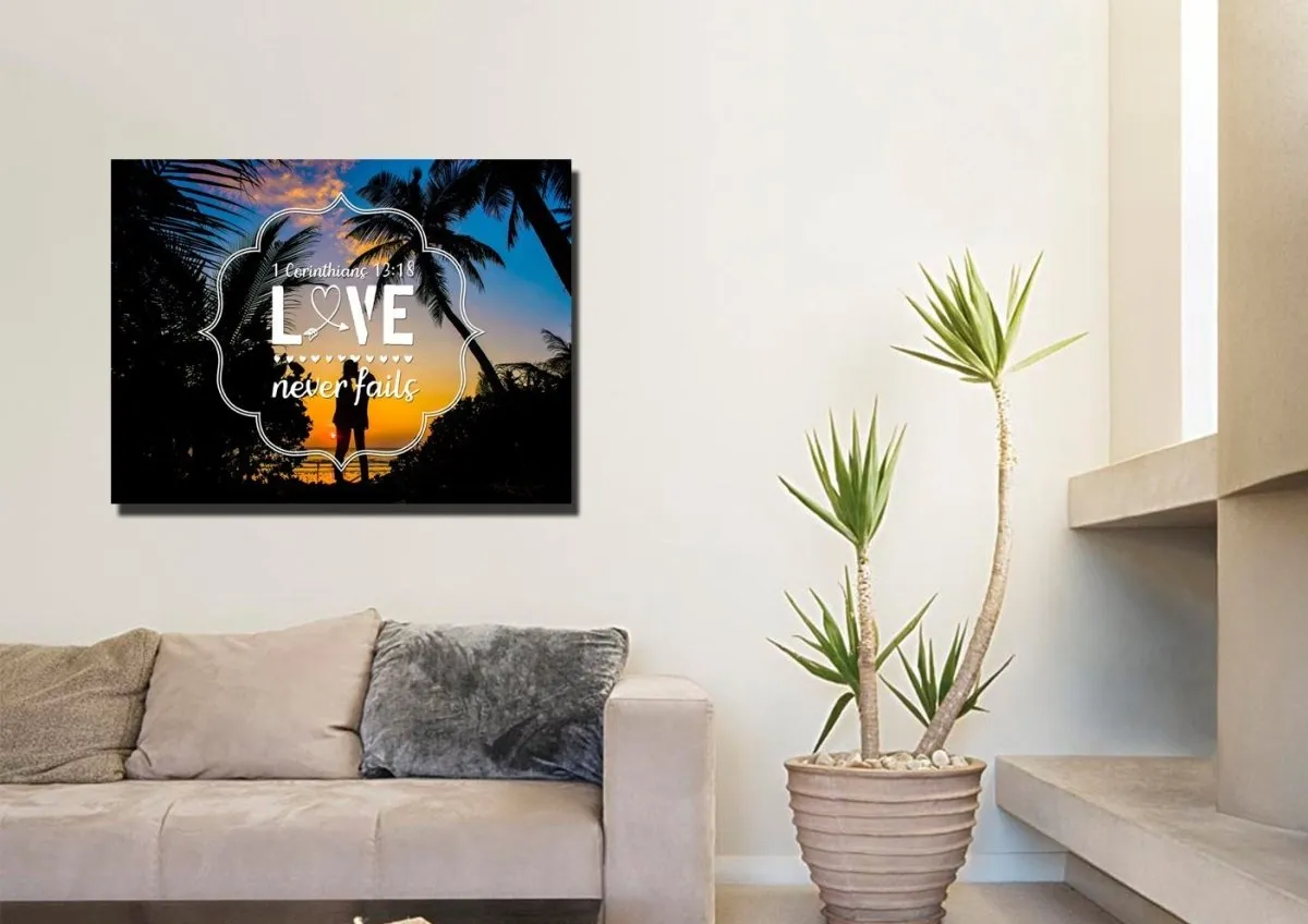 1 Corinthians 1318 Wall Art Canvas Print - Christian Canvas Wall Art