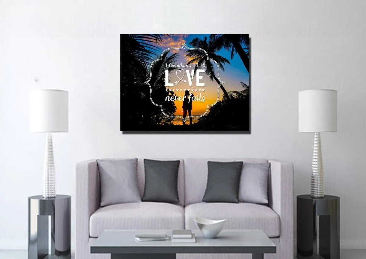 1 Corinthians 1318 Wall Art Canvas Print - Christian Canvas Wall Art