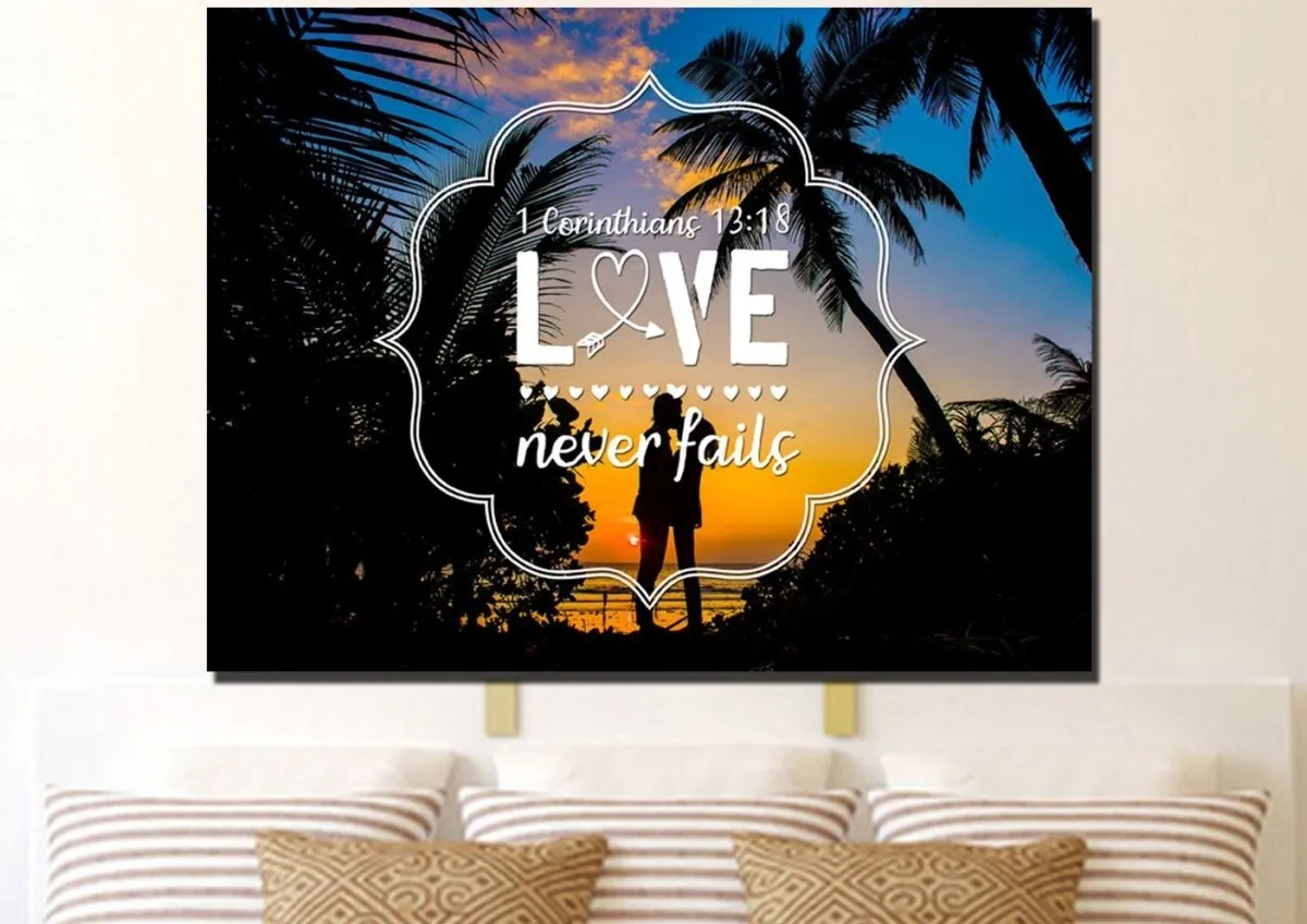1 Corinthians 1318 Wall Art Canvas Print - Christian Canvas Wall Art