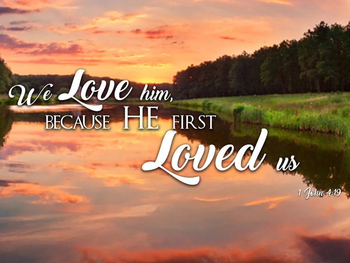 1 John 419 Kjv He First Loved Us Canvas Wall Art Print - Christian Canvas Wall Art
