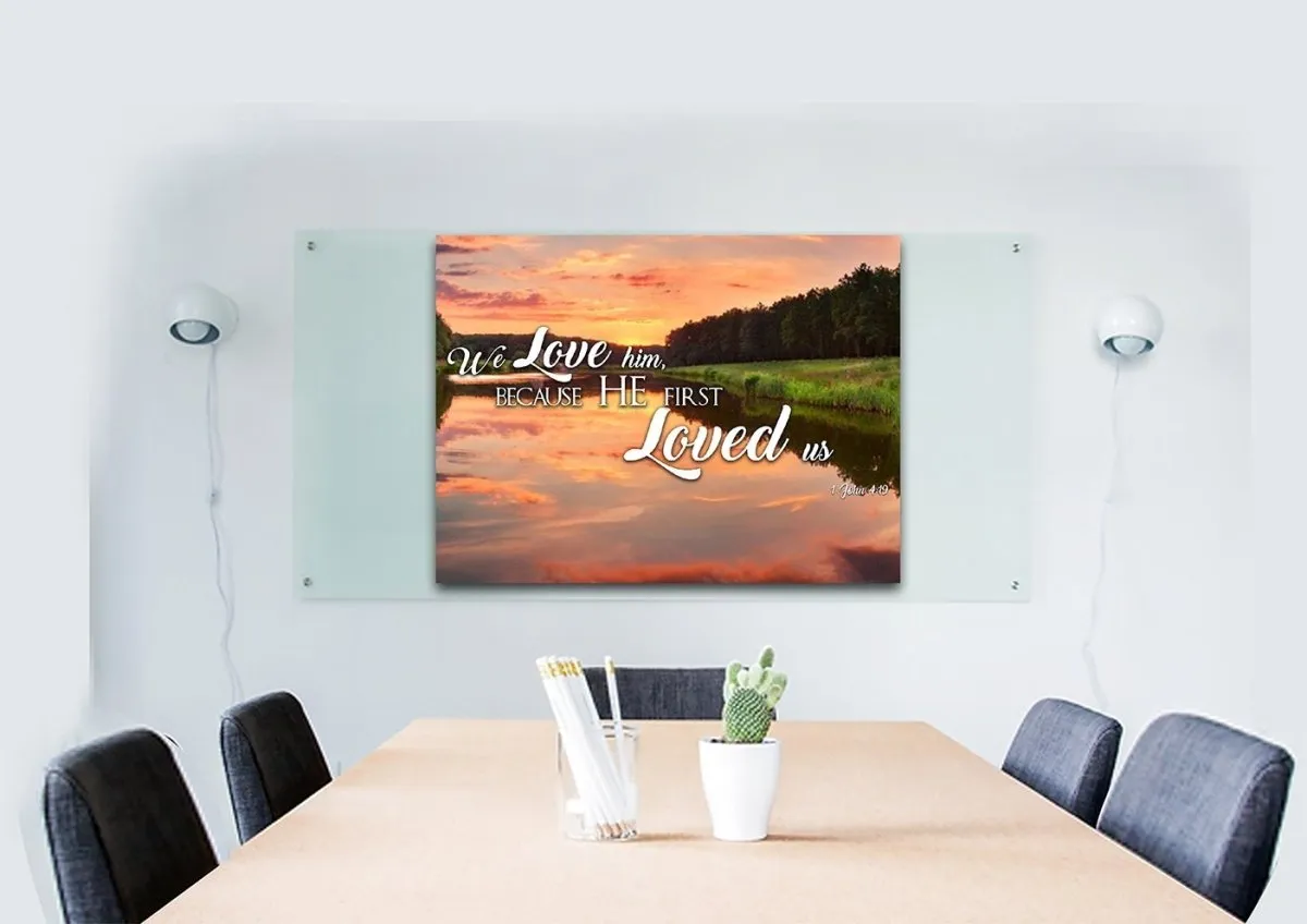 1 John 419 Kjv He First Loved Us Canvas Wall Art Print - Christian Canvas Wall Art