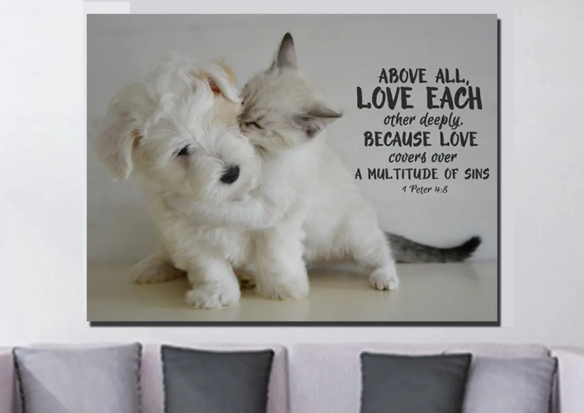 1 Peter 48 Above All Love Each Other Canvas Wall Art Print - Christian Canvas Wall Art