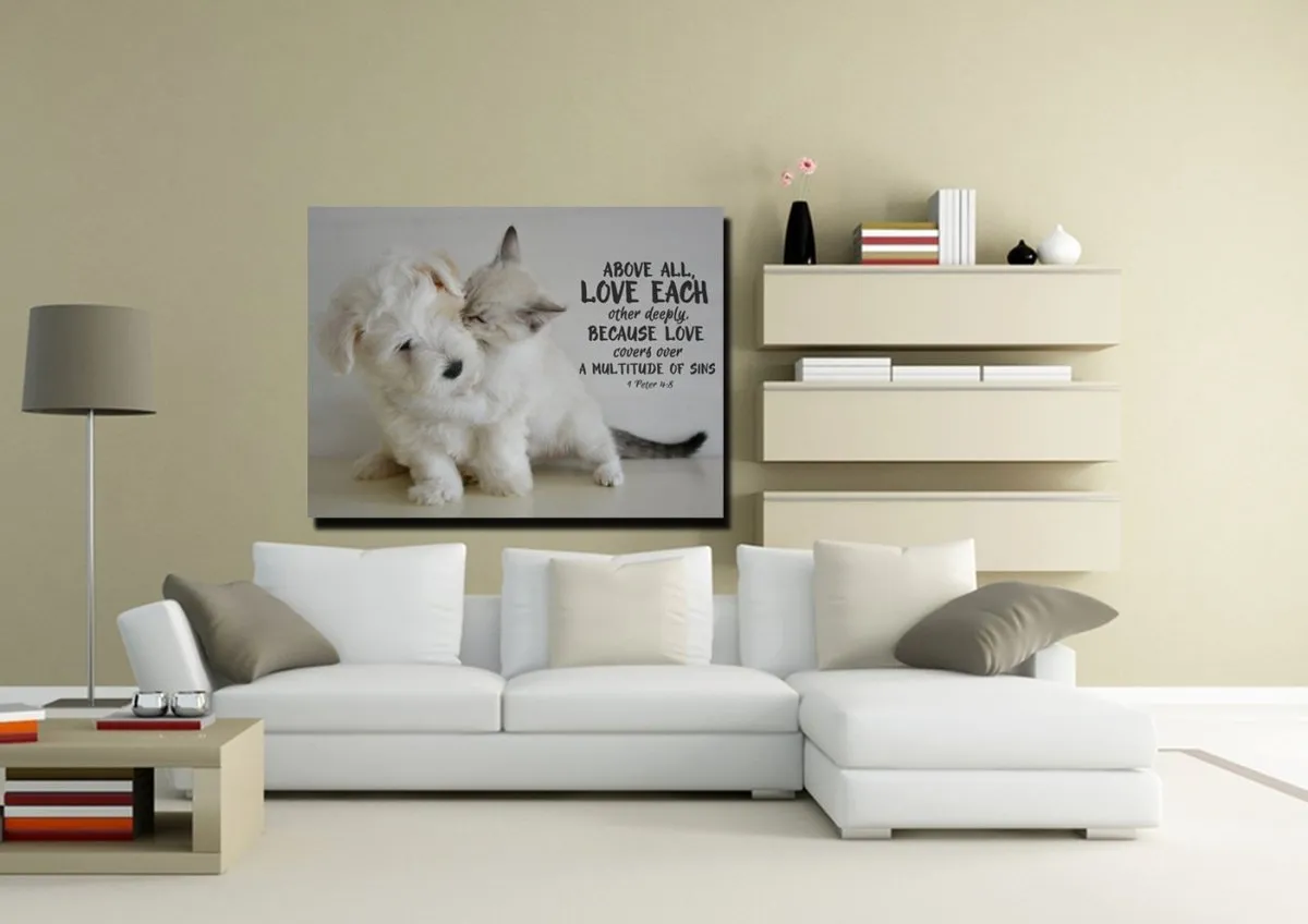 1 Peter 48 Above All Love Each Other Canvas Wall Art Print - Christian Canvas Wall Art