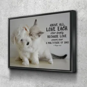 1 Peter 48 Above All Love Each Other Canvas Wall Art Print - Christian Canvas Wall Art