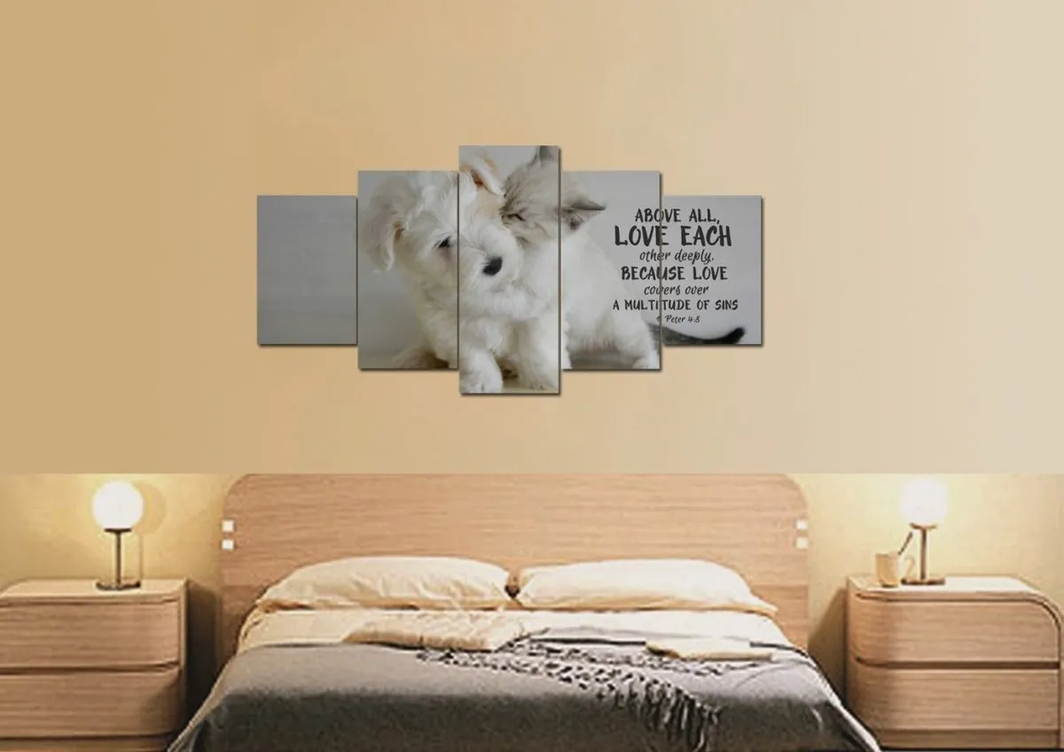 1 Peter 48 Above All Love Each Other Canvas Wall Art Print - Christian Canvas Wall Art