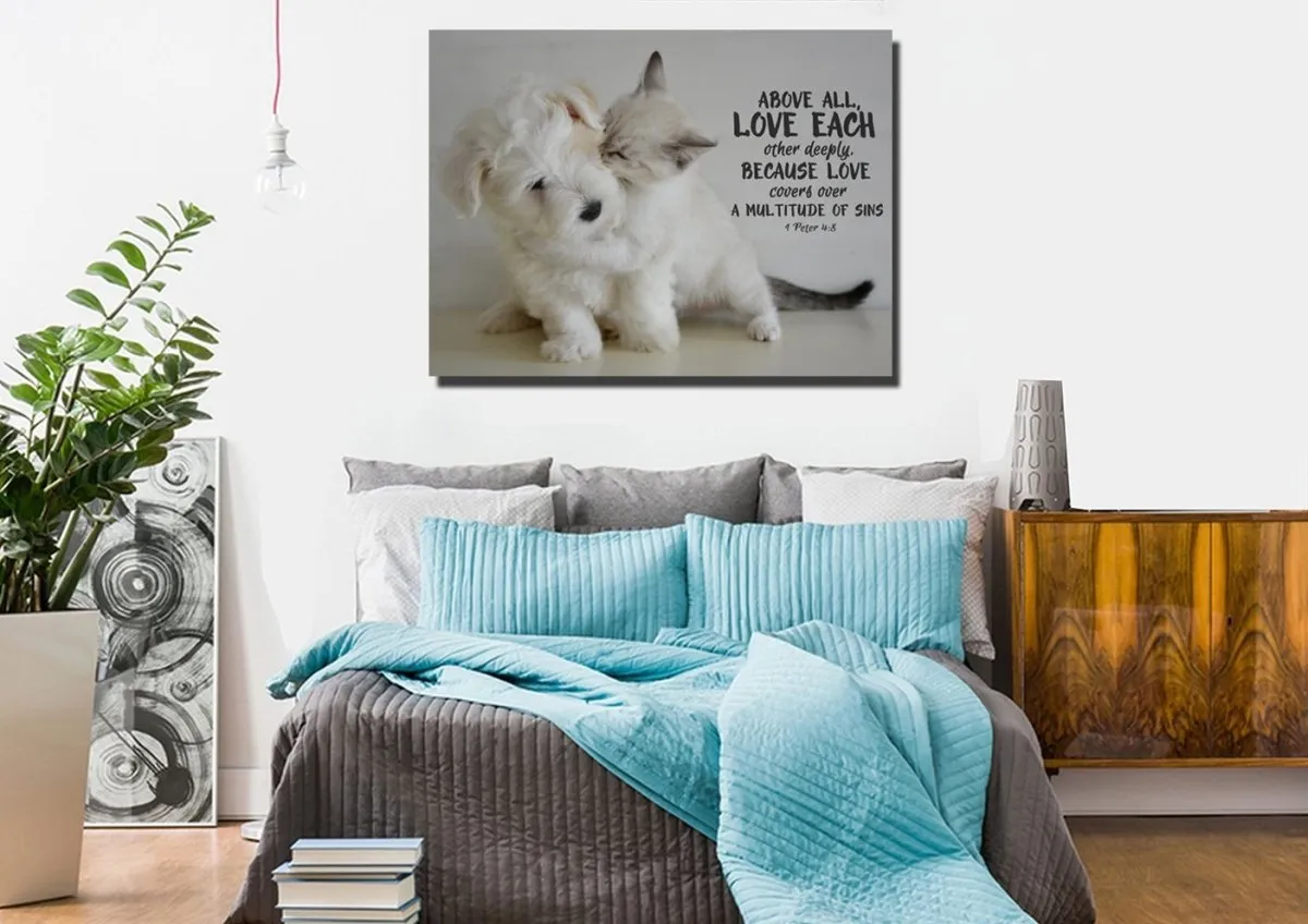 1 Peter 48 Above All Love Each Other Canvas Wall Art Print - Christian Canvas Wall Art