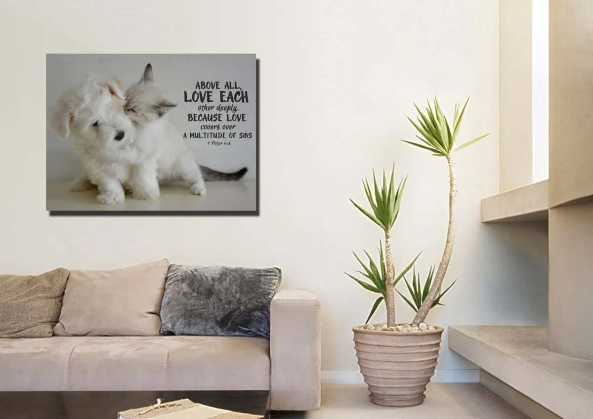 1 Peter 48 Above All Love Each Other Canvas Wall Art Print - Christian Canvas Wall Art