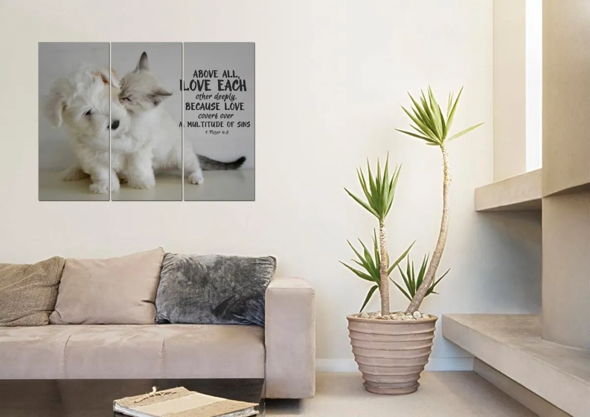 1 Peter 48 Above All Love Each Other Canvas Wall Art Print - Christian Canvas Wall Art