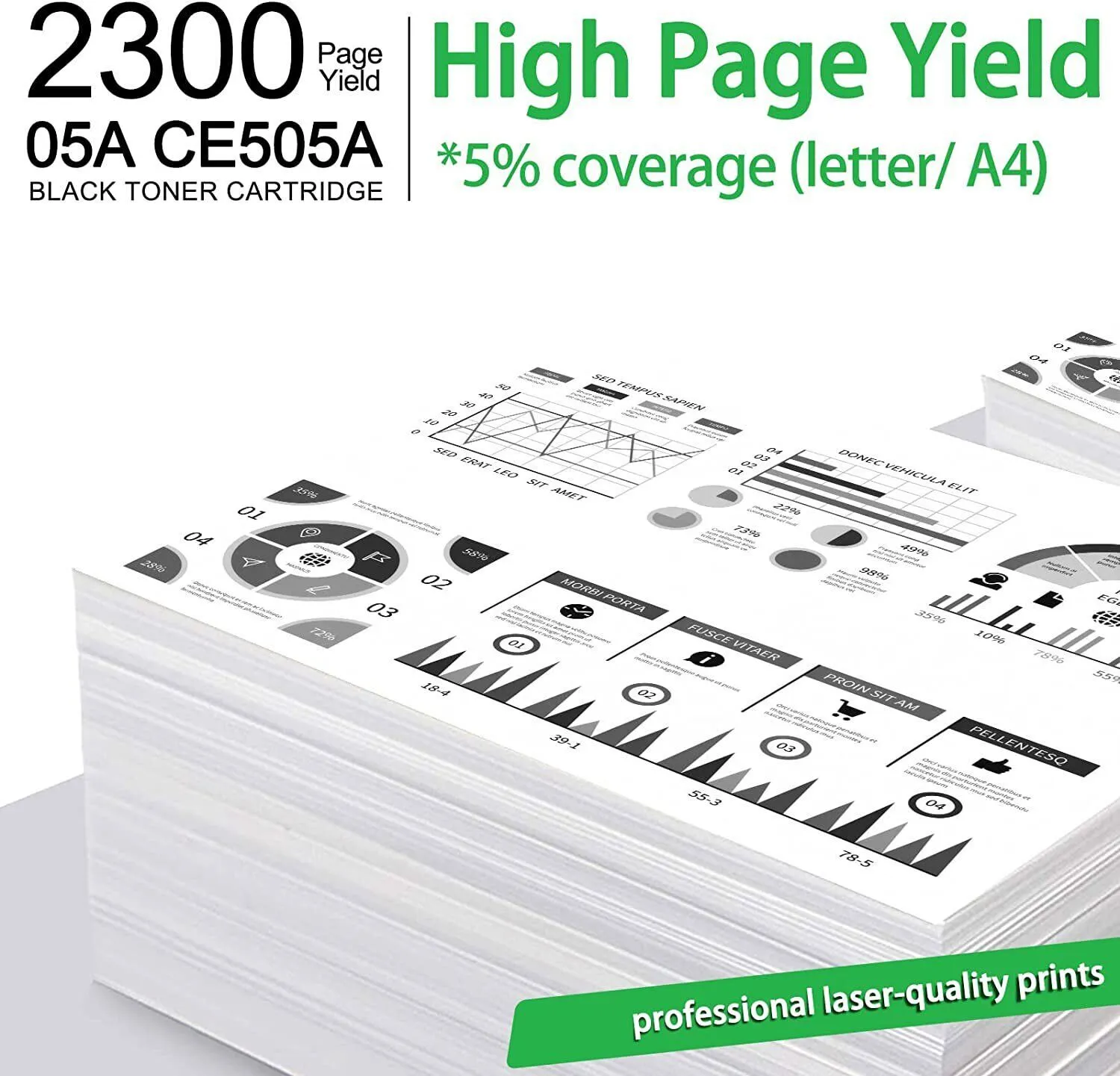 10 Pack HP CE505A Toner Cartridge,HP05A, Remanufactured Toner For LaserJet P2035 / P2055