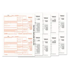 1099-div Tax Forms, 5-part, 5 1-2 X 8, Inkjet-laser, 24 1099s And 1 1096