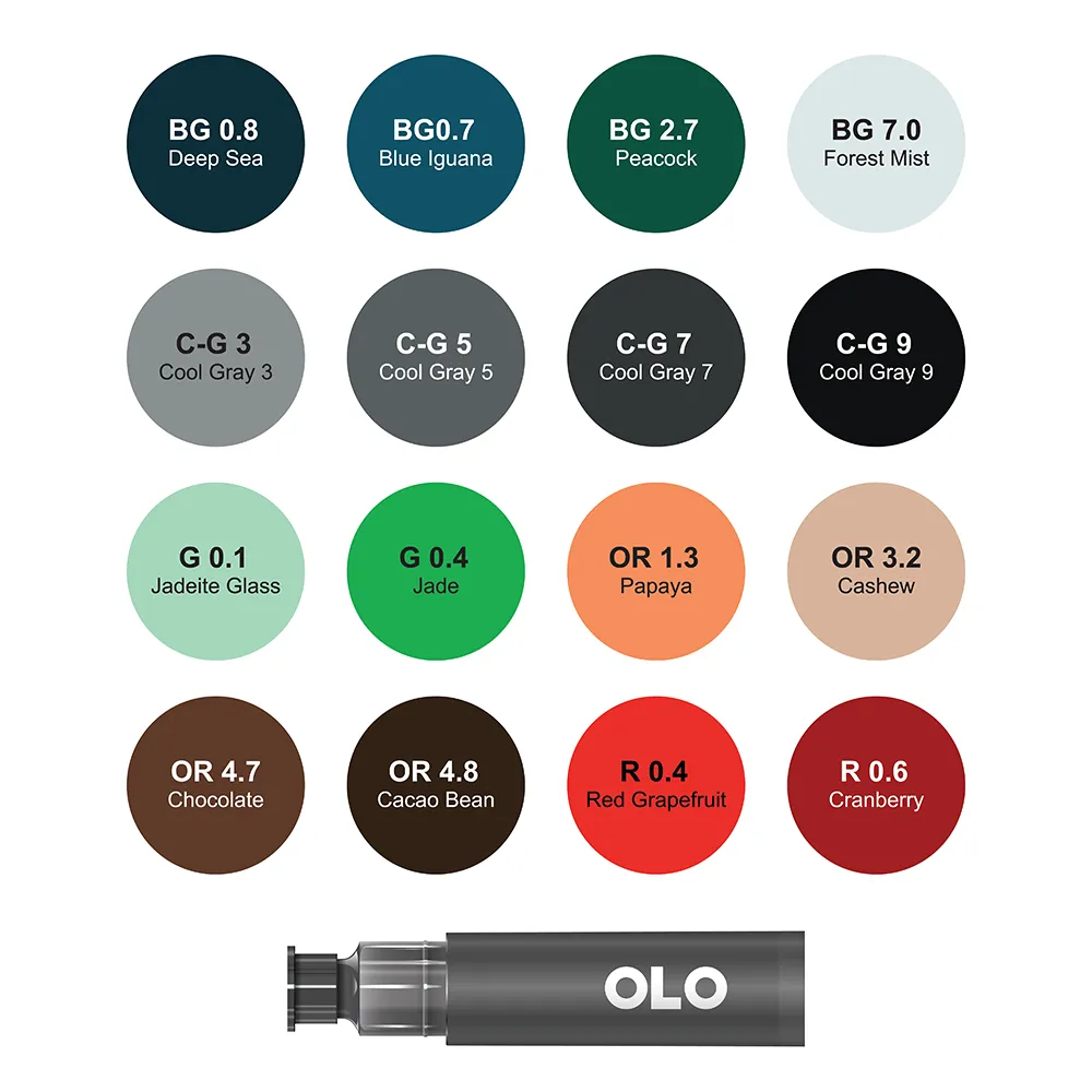 16 Color Collection 7, Chisel Replacement Inks