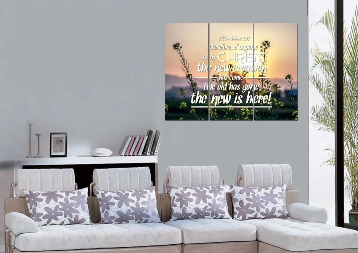 2 Corinthians 517 If Anyone Is In Christ The New Creation Has Come Bible Verse Canvas Wall Art - Christian Canvas Wall Art
