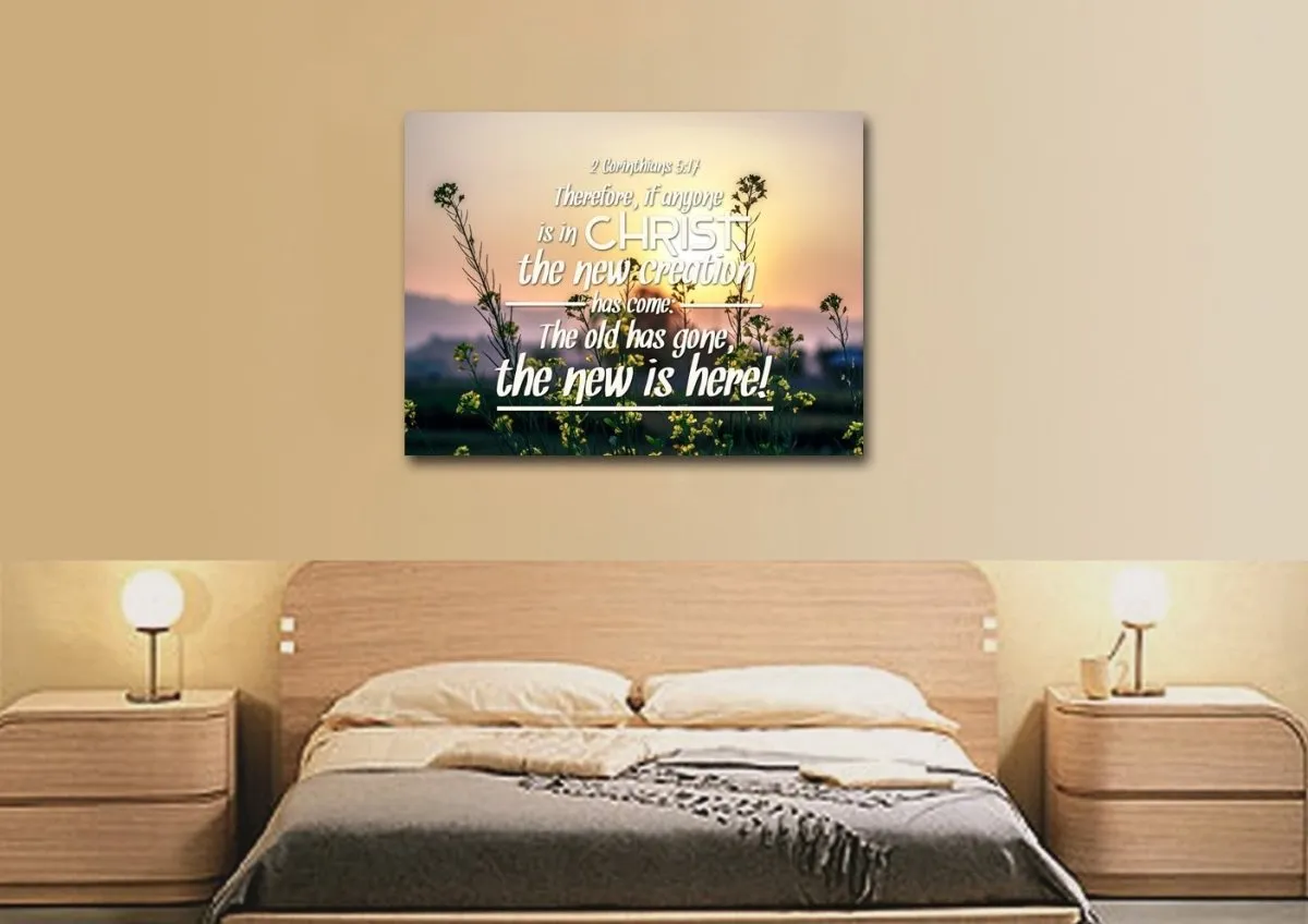 2 Corinthians 517 If Anyone Is In Christ The New Creation Has Come Bible Verse Canvas Wall Art - Christian Canvas Wall Art