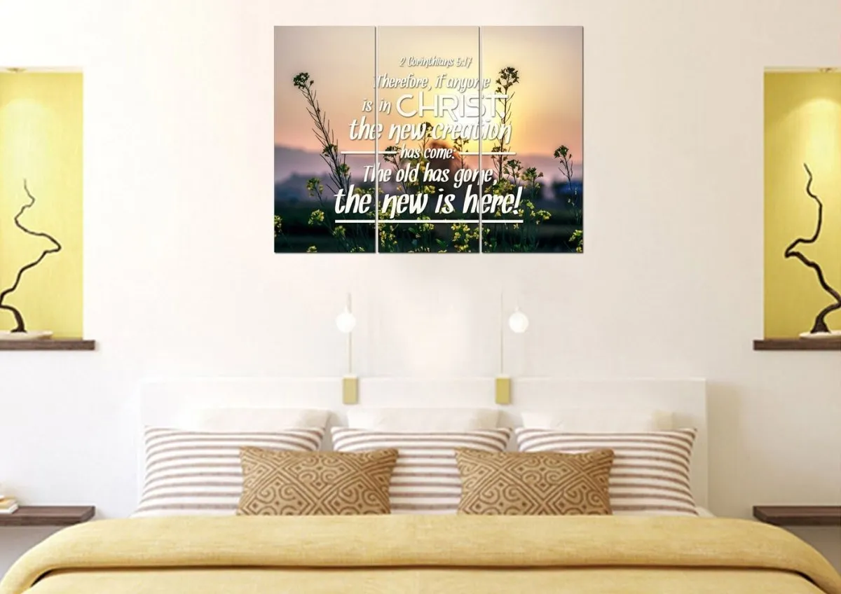 2 Corinthians 517 If Anyone Is In Christ The New Creation Has Come Bible Verse Canvas Wall Art - Christian Canvas Wall Art