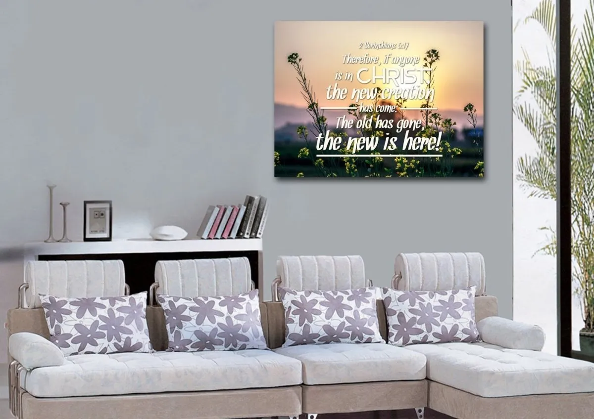 2 Corinthians 517 If Anyone Is In Christ The New Creation Has Come Bible Verse Canvas Wall Art - Christian Canvas Wall Art