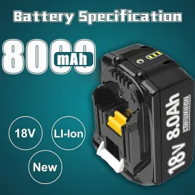2 Pack Makita Battery 6.0Mah | 18V Replacement Compatible Battery for Makita 18V BL1860 BL1860B BL1850 BL1840 BL1830 BL1815 BL1845 BL1860B 194205-3 | Longer Operational Time