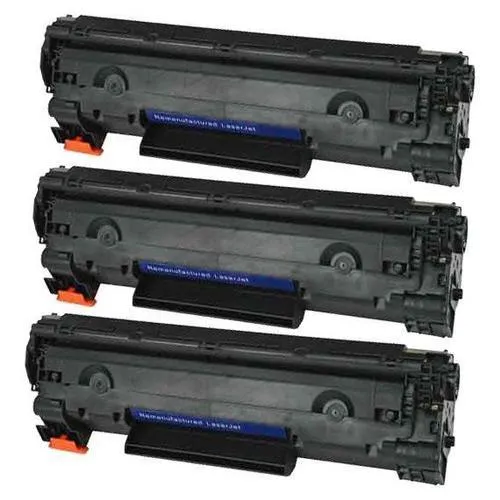 3 HP CE285A 85A, Remanufactured Toner for LaserJet M1212nf P1102 P1102W