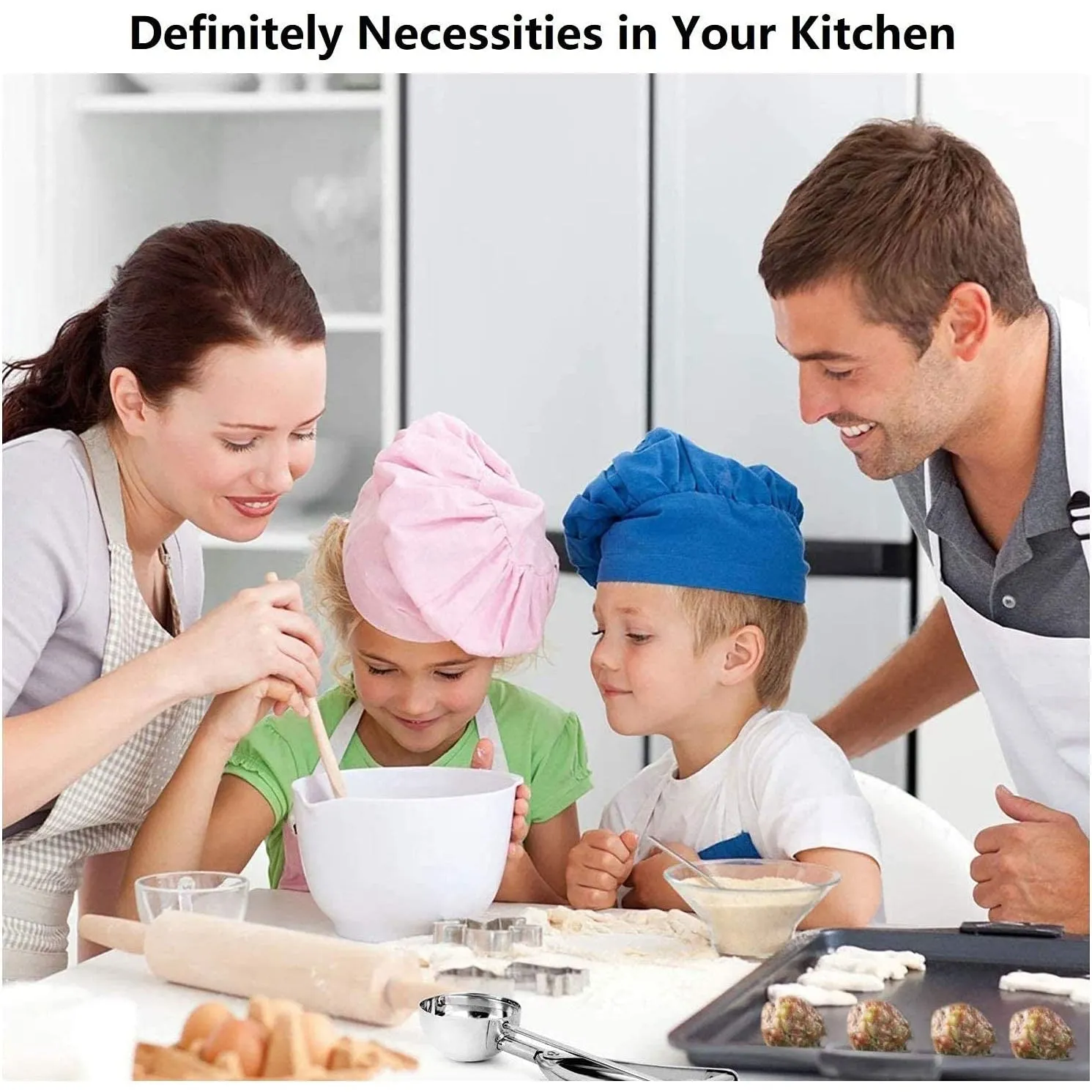 3-Pieces Set: Stainless Steel Cookie Scoops with Trigger Release