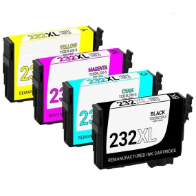 4 Pack Epson 232XL Replacement Ink Cartridges T232XL Fits WF-2930 WF-2950 XP-4200 XP-4205