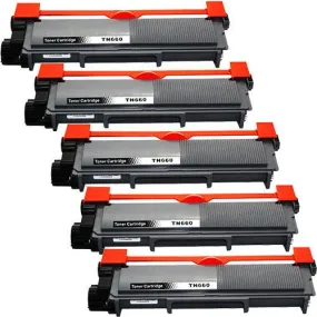 5 Brother TN660 Toner Cartridge, High Yield Compatible Toner For MFC/HL/DCP Printers ( Also Replaces TN630 )