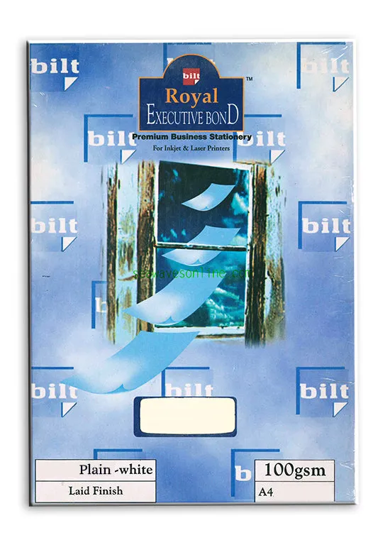 A4 Royal Executive Bond Paper 100gsm Plain White (pack of 500)