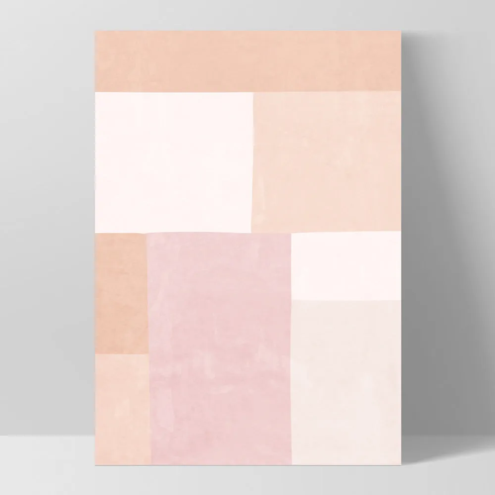 Abstract Blocks | Boho Blush II - Art Print