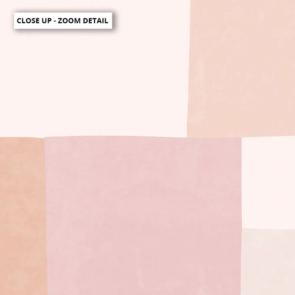 Abstract Blocks | Boho Blush II - Art Print