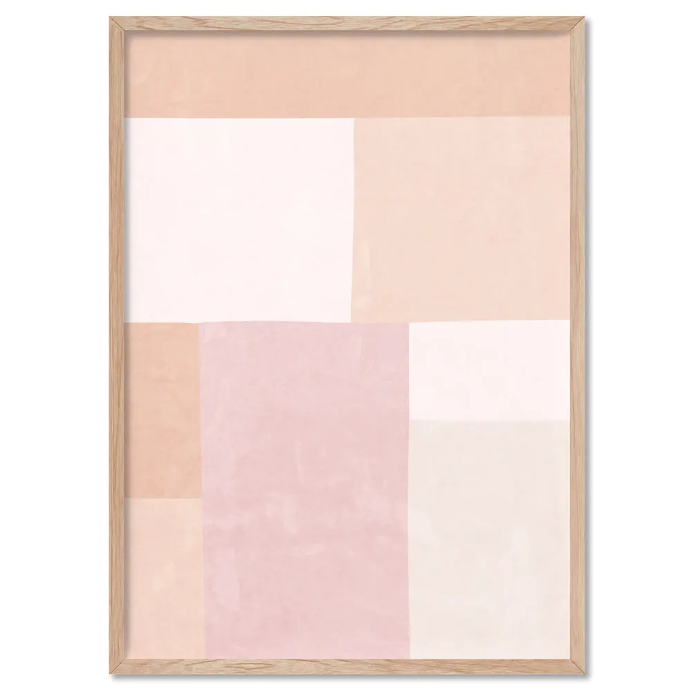 Abstract Blocks | Boho Blush II - Art Print