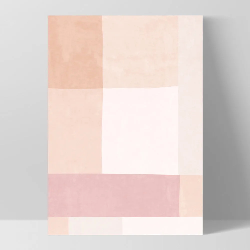 Abstract Blocks | Boho Blush III - Art Print