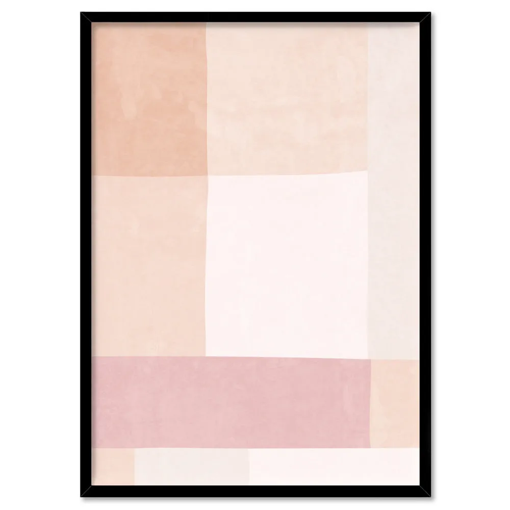 Abstract Blocks | Boho Blush III - Art Print