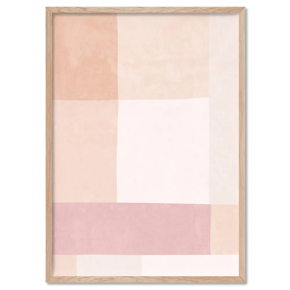 Abstract Blocks | Boho Blush III - Art Print