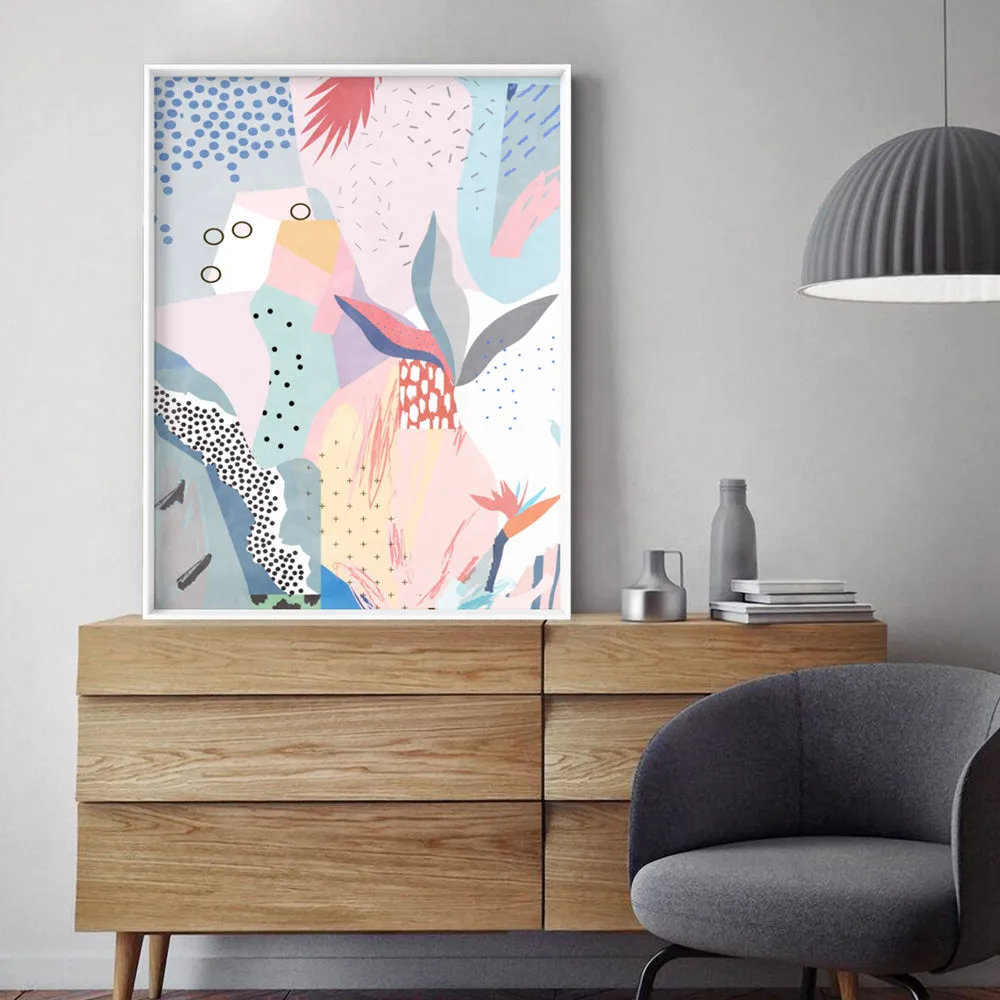 Abstract Geo Pastel Gardens I - Art Print