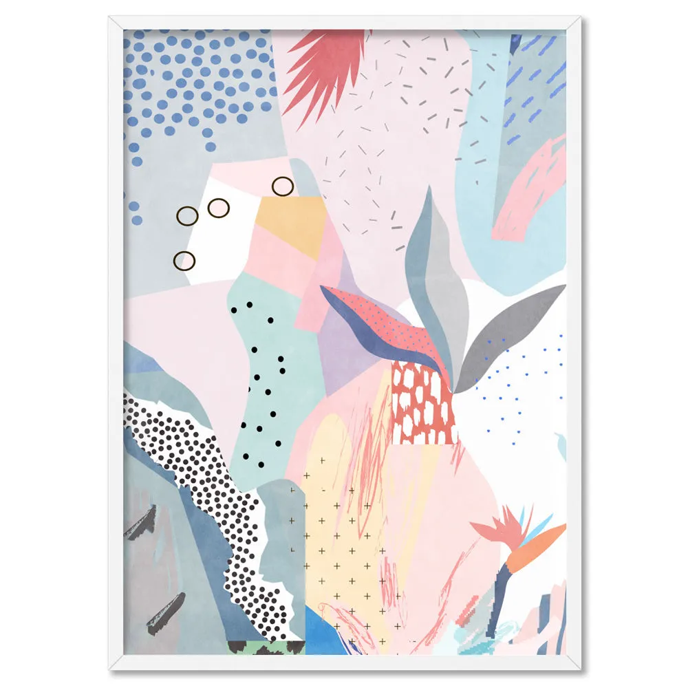 Abstract Geo Pastel Gardens I - Art Print