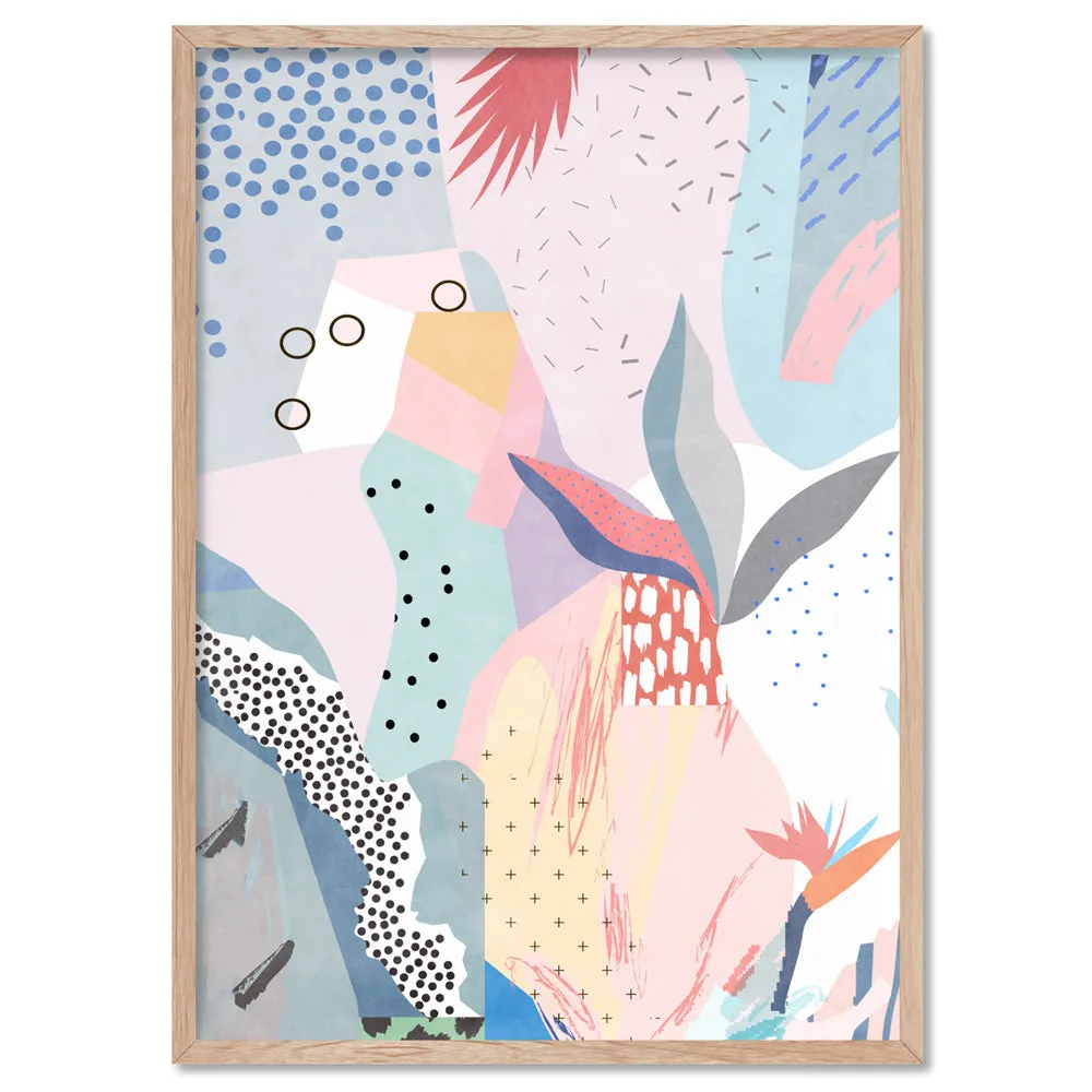 Abstract Geo Pastel Gardens I - Art Print