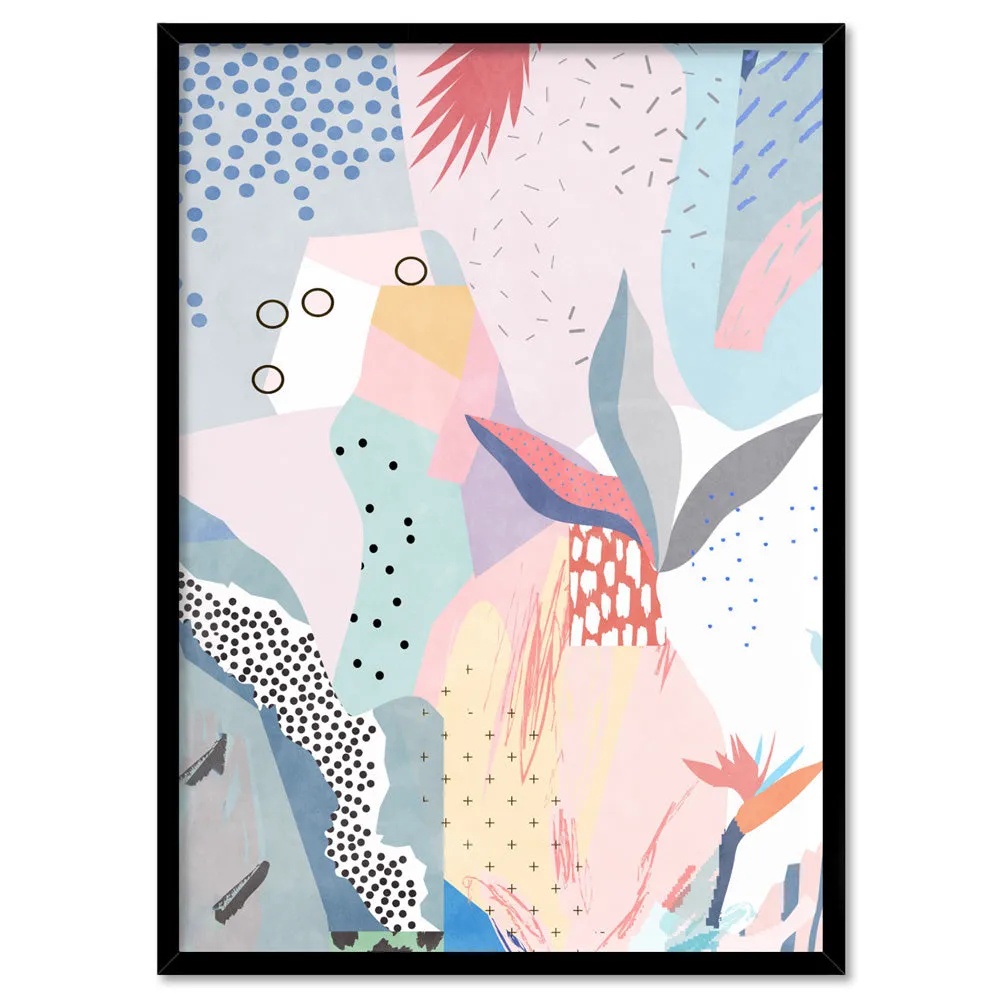 Abstract Geo Pastel Gardens I - Art Print