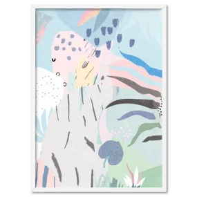 Abstract Geo Pastel Gardens II - Art Print