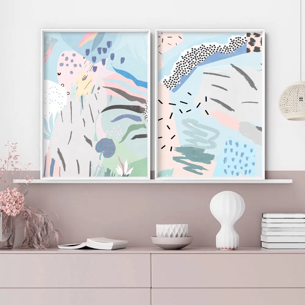 Abstract Geo Pastel Gardens IV - Art Print