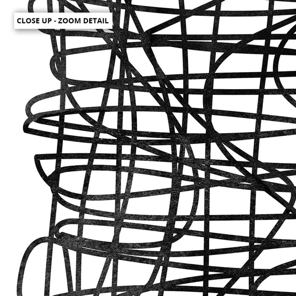 Abstract Monochrome | Scribbles - Art Print