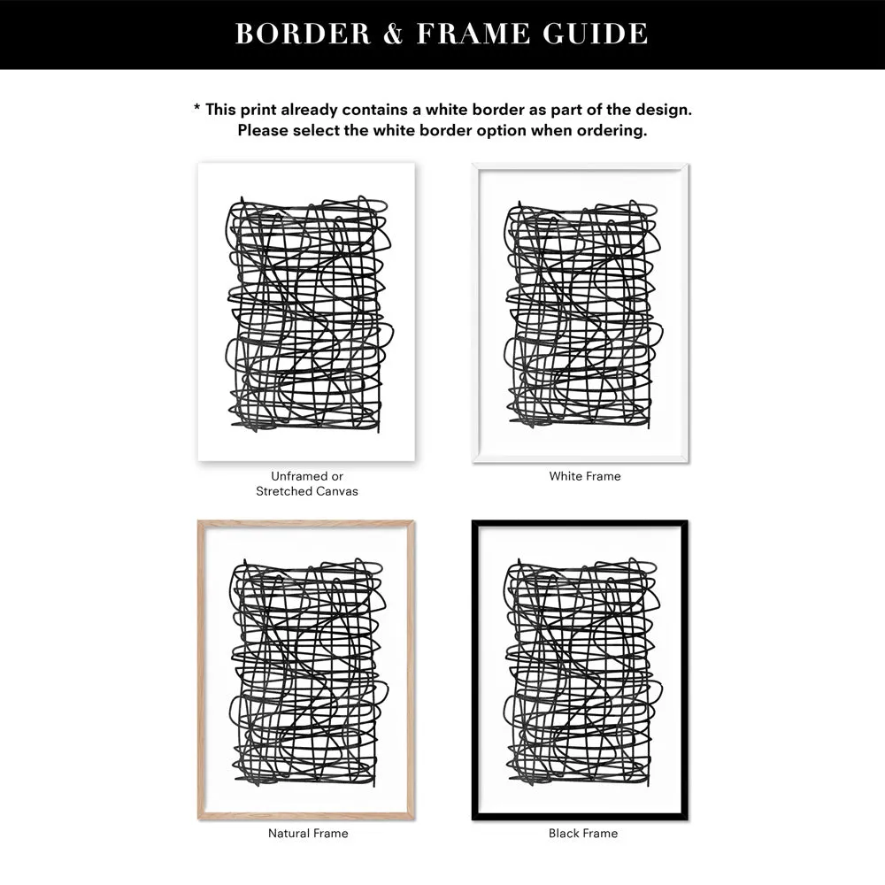Abstract Monochrome | Scribbles - Art Print