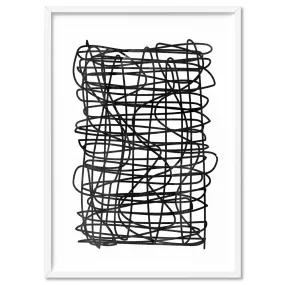 Abstract Monochrome | Scribbles - Art Print