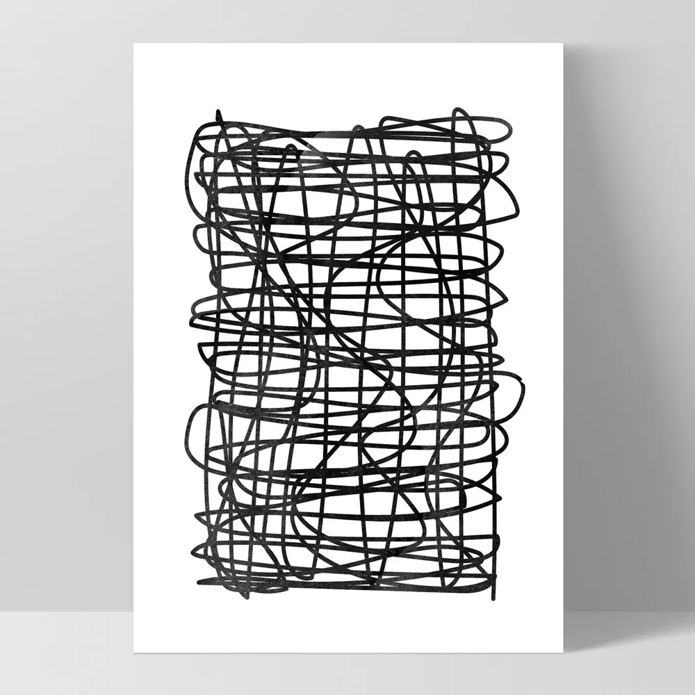 Abstract Monochrome | Scribbles - Art Print