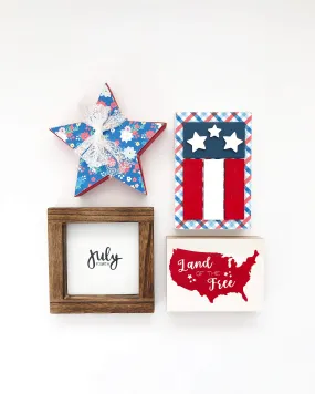 Accessory Tray Kit - July (4th Frame, Flag, America, Star)