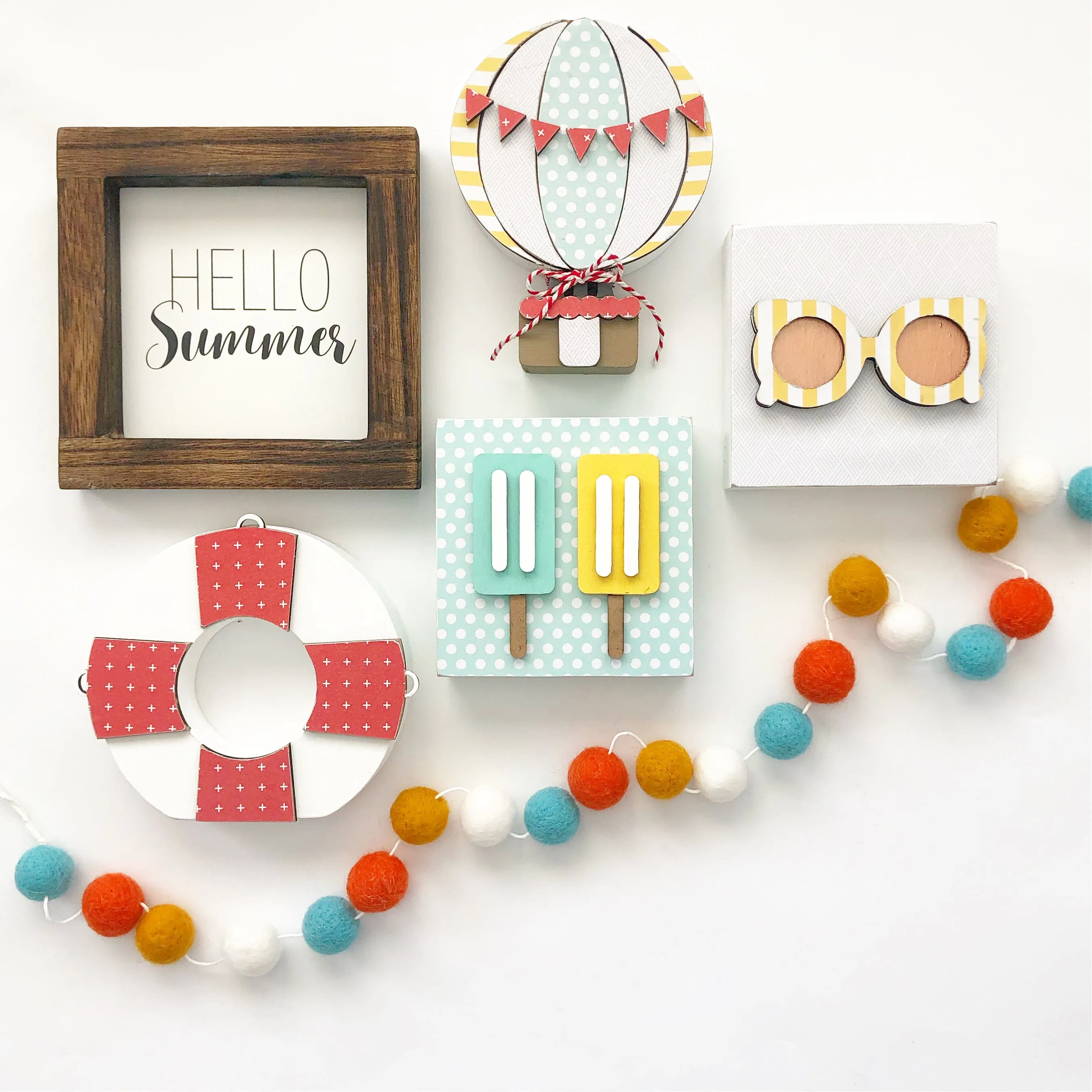 Accessory Tray Kit - June (Summer Frame, Popsicles, Sunglasses)