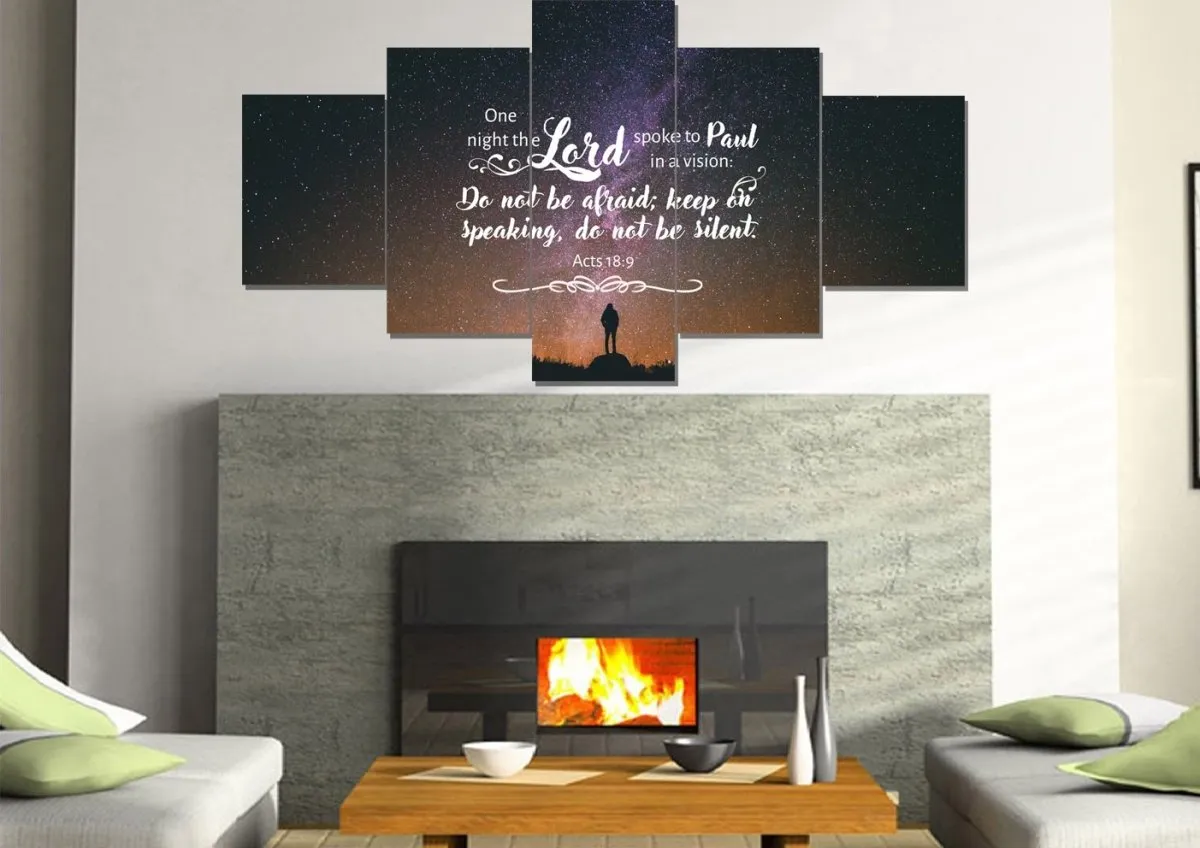Acts 189 Canvas Wall Art Print - Do Not Be Afraid, Keep On Speaking, Do Not Be Silent - Christian Canvas Wall Art