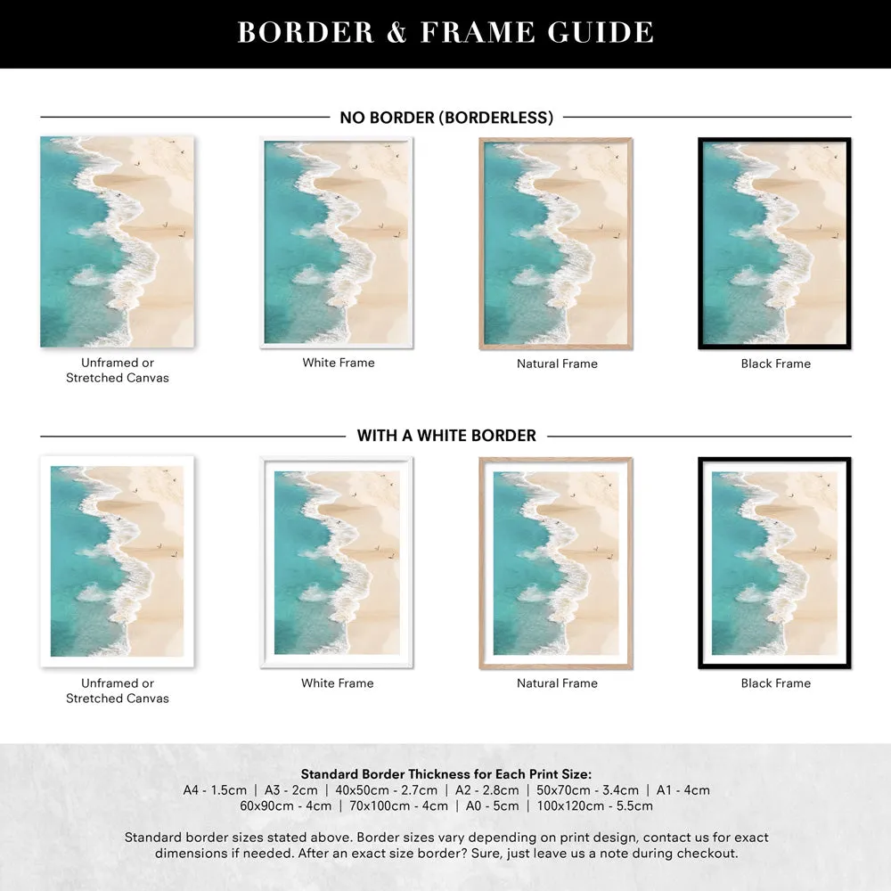 Aerial Beach & Turquoise Ocean - Art Print
