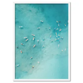 Aerial Ocean Surfers I - Art Print