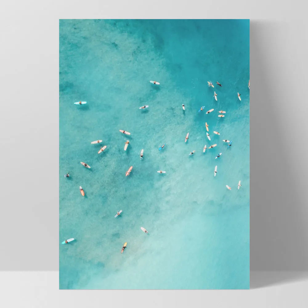 Aerial Ocean Surfers I - Art Print
