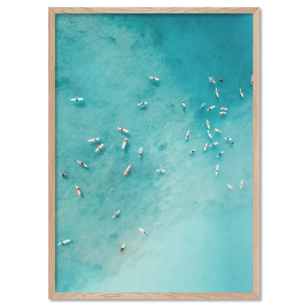 Aerial Ocean Surfers I - Art Print
