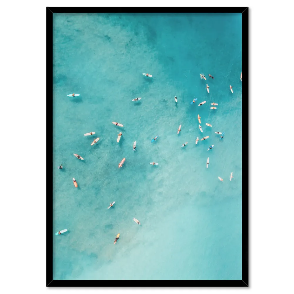Aerial Ocean Surfers I - Art Print